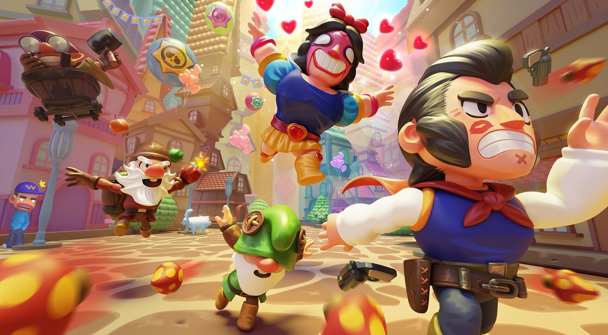 Game characters in action